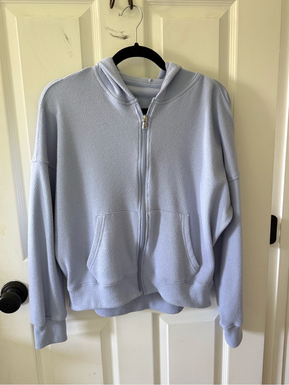 Abercrombie & Fitch Pastel Blue Full-Zip Hooded Sweatshirt